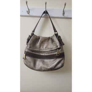 FOSSIL Vintage FLAP Pebbled Distressed LEATHER SHOULDER Bag‎ Brass Hardware